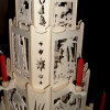 Laubsägearbeit Weihnachtspyramide Krippenpyramide Details
