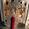 Laubsägearbeit Weihnachtspyramide Krippenpyramide Innenansicht