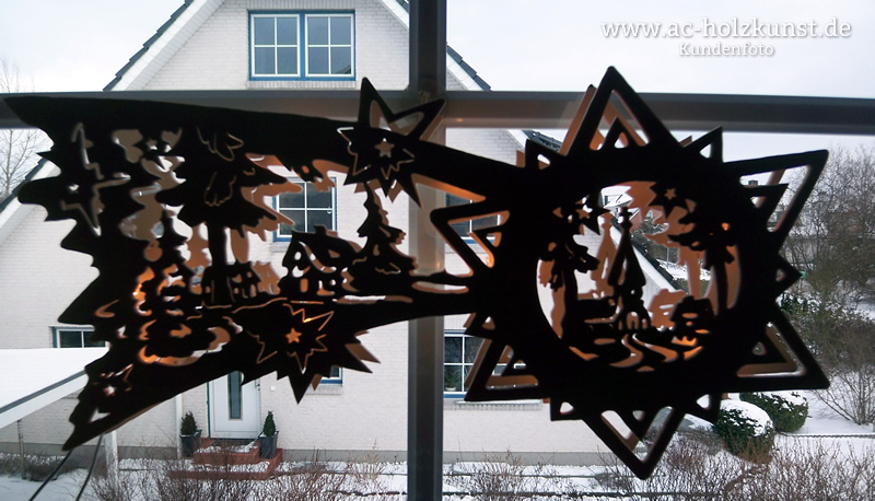 Laubsägearbeit Fensterbild Sternenschweif