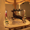 Abbügelmuster Weihnachtspyramdie DDR 110cm