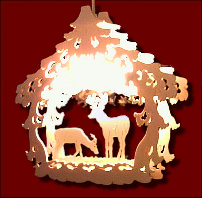 Vorlage bel. Fensterbild Waldhaus mit 4 Wechselmotiven