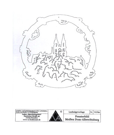 Vorlage Fensterbild Meißen Dom-Albrechtsburg