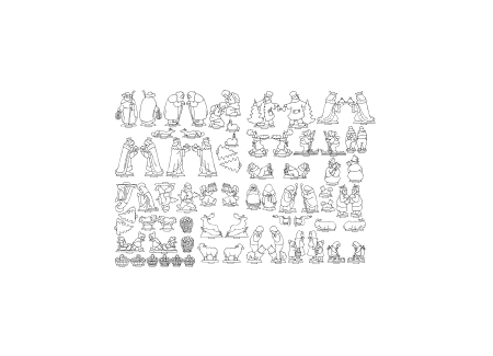 Laubsägen Vorlage 35 Figuren für Pyramide Figurenheft