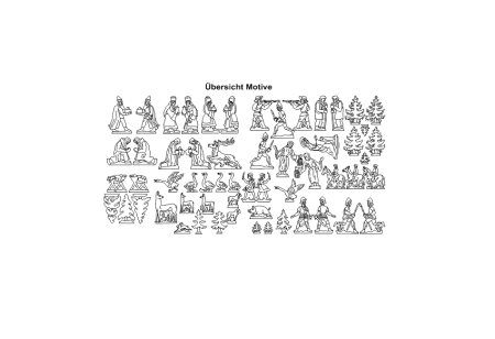 Vorlage 33 Figuren für Pyramide nach alten Laubsägemotiven