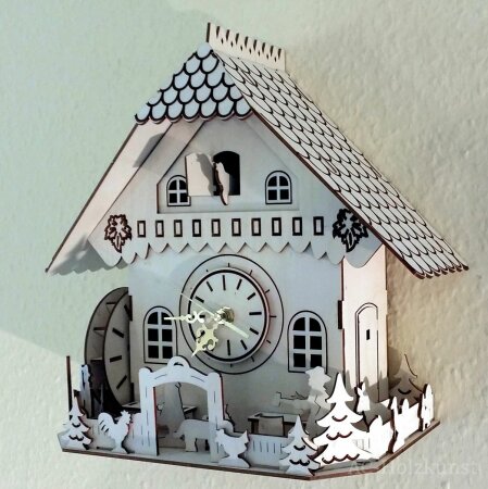 Kuckucksuhr Tradition mit Wasserrad Bauplan Kuckucksuhr selber basteln