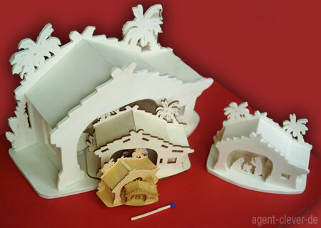 Vorlage Miniatur Haus "Stall mit Krippe"