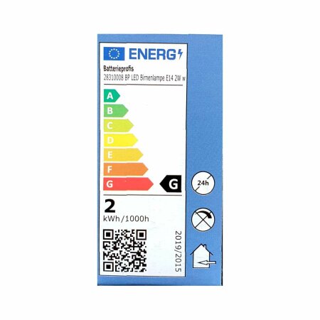 LED Birnenlampe E14 2W warmweiß Lampe für Fensterbilder