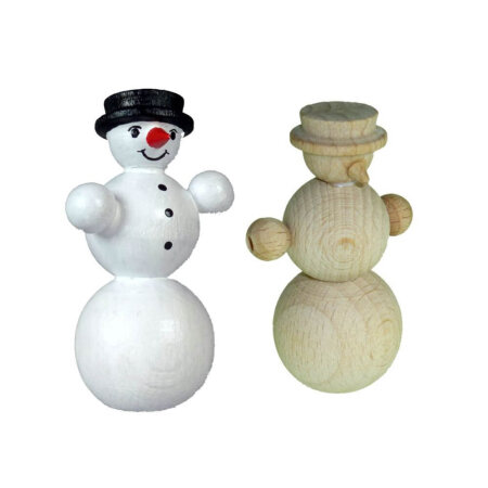 Selbstbausatz Schneemann H 47mm Bastelset aus Holz Erzgebirge