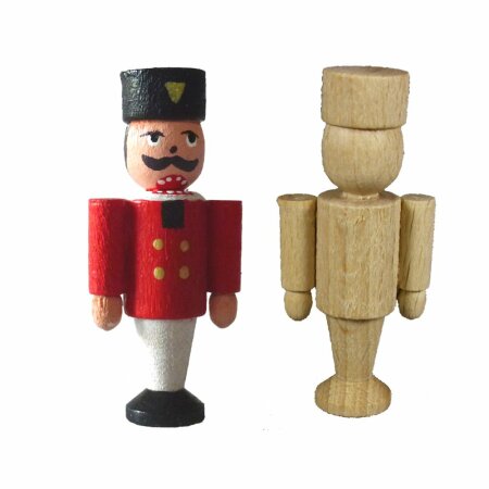 Selbstbausatz Nussknacker H 45mm Bastelset aus Holz Erzgebirge