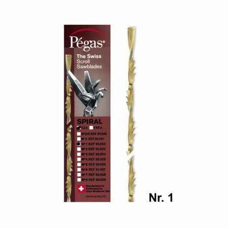 Pegas Laubsägeblatt Nr. 1 Spiral Rundsägeblatt