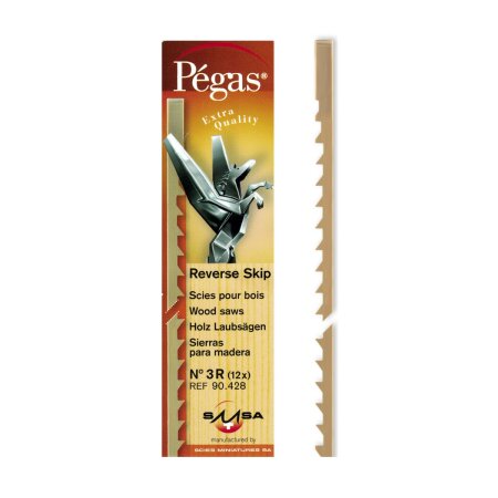 Pegas Laubsägeblatt Reverse Skip Nr. 3R Gegen Weitzahn gerade für Holz