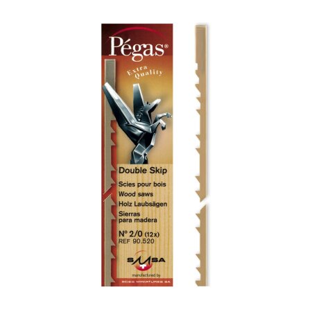 Pegas Laubsägeblatt Double Skip Nr. 2/0 Doppelt Weitzahn gerade für Holz