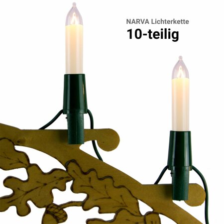NARVA Schwibbogenkette Lichterkette Kleinschaftkerze 10-teilig
