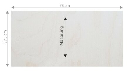 Birkensperrholz 4 mm 75 x 37,5 cm B/BB laserfähig