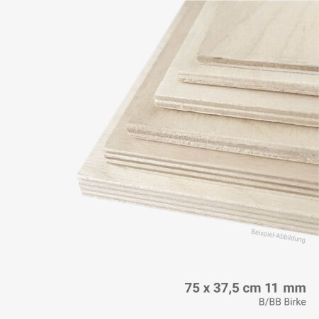Birkensperrholz 11 mm 75 x 37,5 cm B/BB laserfähig