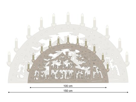 XXL-Schwibbogen Erzgebirgshaus Weihnachten