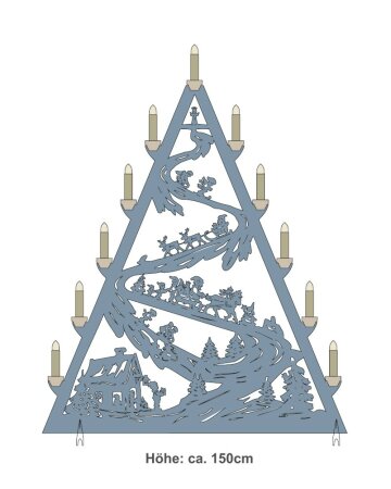 Vorlage XXL-Lichterspitze Himmlische Abfahrt 145 cm