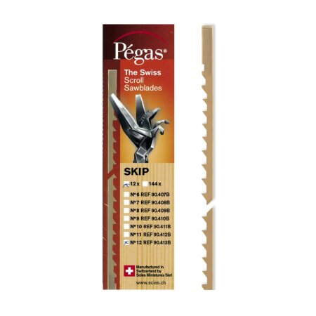 Pegas Laubsägeblatt Skip Nr. 12 Weitzahn gerade für Holz