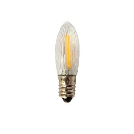 LED Spitzkerze Filament 12-55V E10 Riffelkerze...