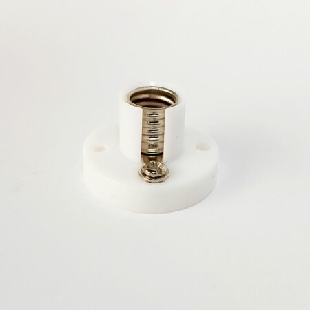 Elektrofassung E10 12V mit Fuß Sockel Ø 30 mm weiß