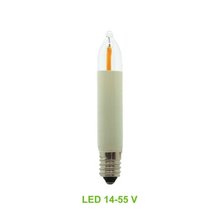 Kleinschaftkerze LED Filament 14-55 Volt Ersatzkerze Schaftkerze E10