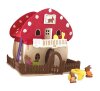 Laubsägen Ostern Pilzhaus mit Osterhasen 17 cm Osterdeko