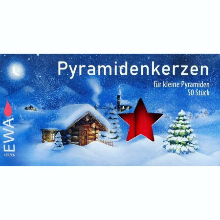 Pyramidenkerzen 14 mm rot für kleine Pyramiden (50 Stück)