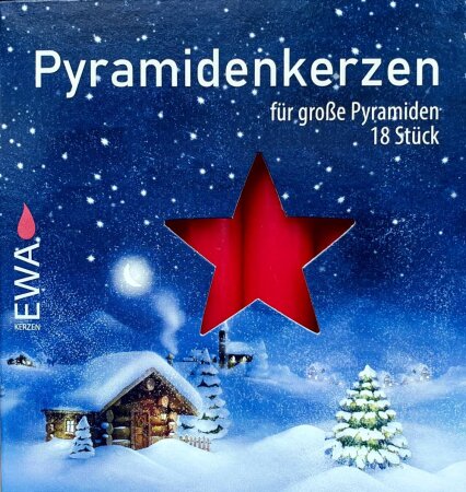 Pyramidenkerzen 17 mm rot für große Pyramiden...