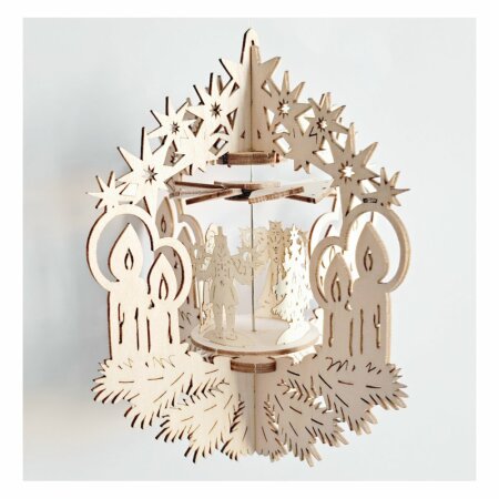 Bastelset Mini-Hängepyramide Holz Windspiel Kerzen Weihnachten