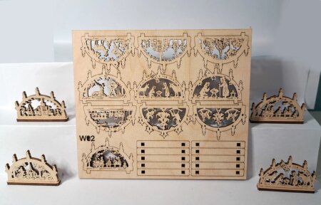 10 x Holz Mini-Schwibbogen 4,5 cm Erzgebirge Seiffen Eisenbahn