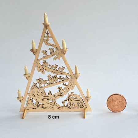 Bastelset Miniatur Lichterspitze 8 cm Himmlische Abfahrt mit 7 Holzkerzen