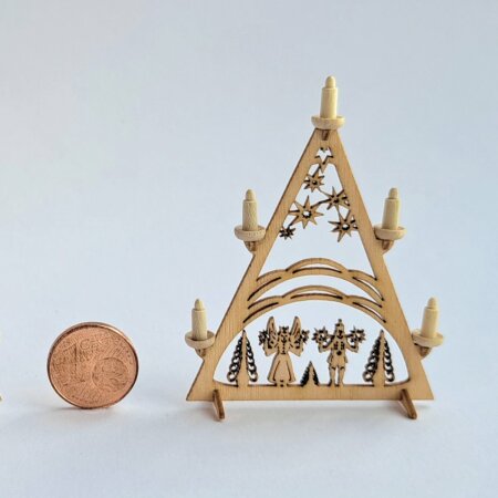 Bastelset Miniatur Lichterspitze 6 cm Engel & Bergmann mit 5 Holzkerzen