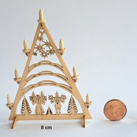 Bastelset Miniatur Lichterspitze 8 cm Engel & Bergmann mit 7 Holzkerzen