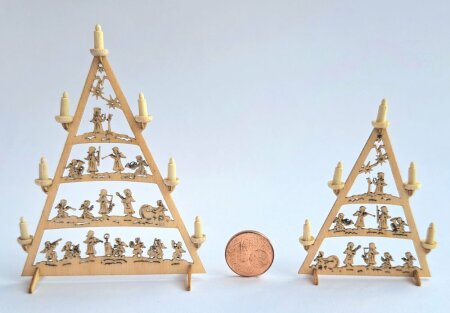 Bastelset Miniatur Lichterspitze Engelorchester mit Holzkerzen 6 cm oder 8 cm