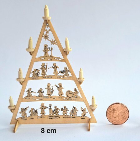 Bastelset Miniatur Lichterspitze 8 cm Engelorchester mit 7 Holzkerzen