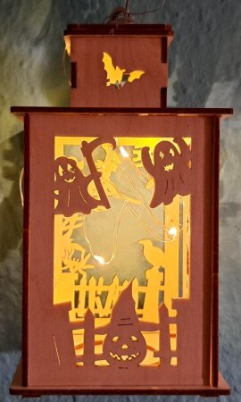 Halloween Laterne Vorlage Kürbis basteln 20x11x11 cm
