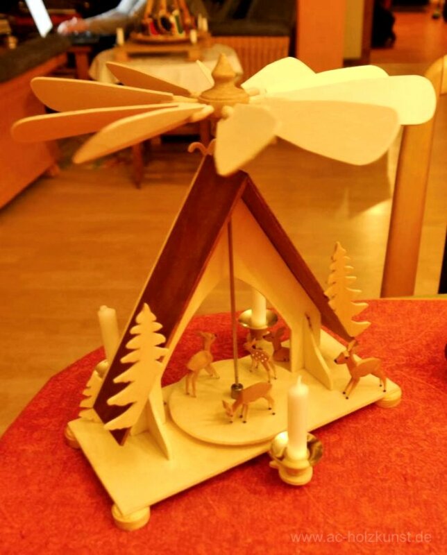 Laubsägevorlage für eine Mini-Weihnachtspyramide "Waldkirche" 