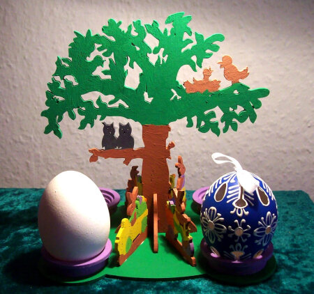 Laubsägevorlage Ostern Frühlingsbaum...