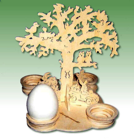Laubsägevorlage Ostern Frühlingsbaum Osterei-Halter 15cm