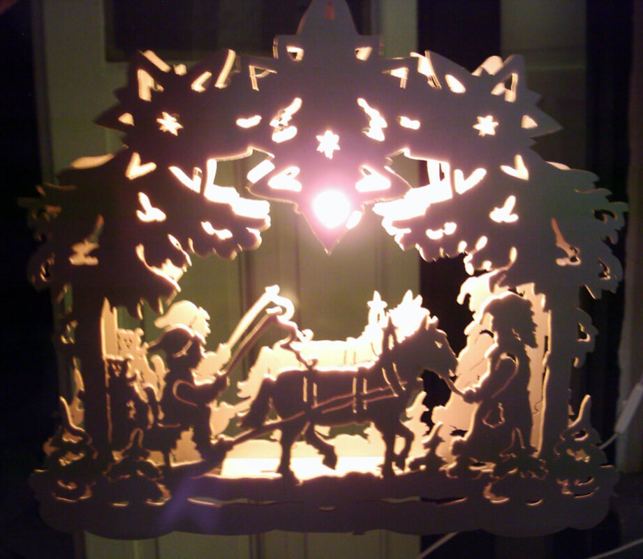 Vorlage Elektrisches Fensterbild Weihnachtsmann Mit Schlitten Ac Holzkunst