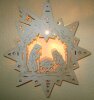 Laubsägevorlage bel. Fensterbild Christi Geburt Krippe 36cm