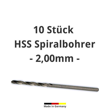 10 Stück HSS Bohrer Spiralbohrer 2 mm