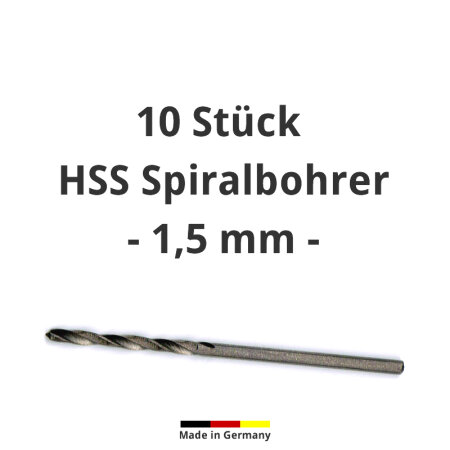 10 Stück HSS Bohrer Spiralbohrer 1,5 mm