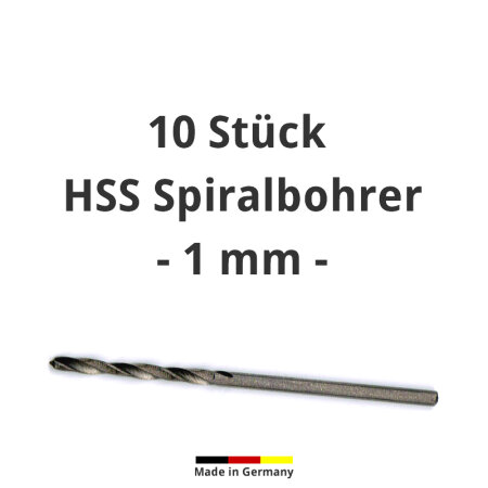 10 Stück HSS Bohrer Spiralbohrer 1 mm