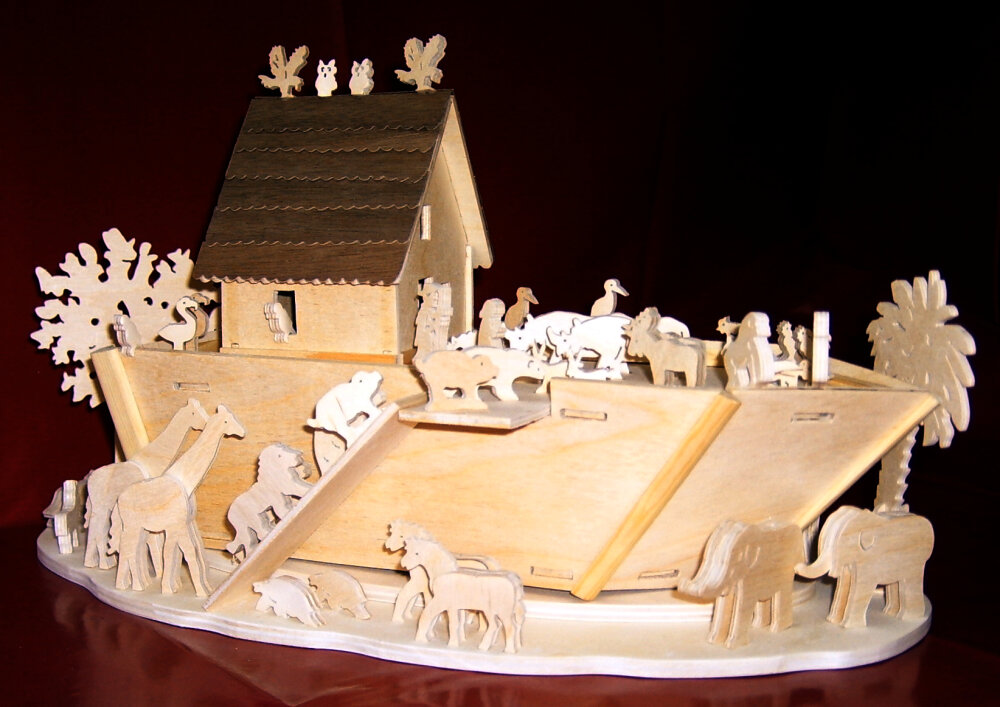 Laubsägen Bastelvorlage Arche Noah basteln mit 37 Figuren | AC-Holzkunst