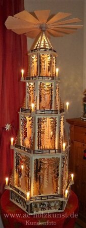 Laubsägevorlage Weihnachtspyramide große Waldpyramide 135cm