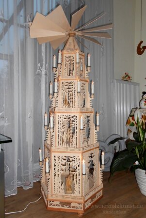 Laubsägevorlage Weihnachtspyramide große Waldpyramide 135cm