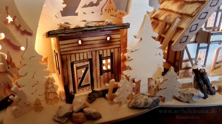 Laubsägevorlage 3D Schwibbogen Waldidyll 3 Waldhaus