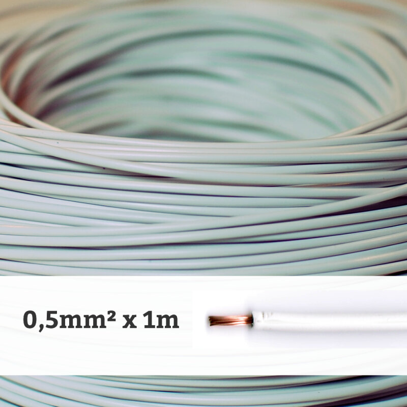 Lütze 0,27€/m Lize 50m Litze Kabel-SET einadrig flexibel 0,5mm² Schaltlitze 