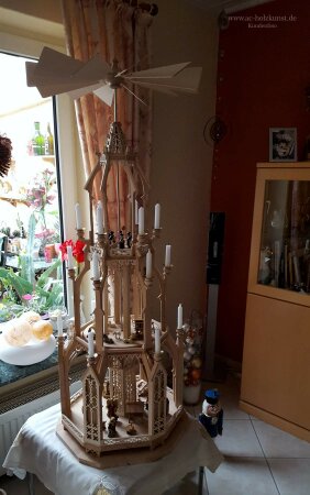 Vorlage Weihnachtspyramide gotischer Stil Höhe 120cm